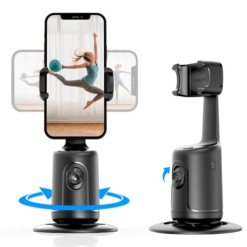 Auto Face Tracking Tripod | 360° Rotation Face Body Phone Camera Mount Gesture
