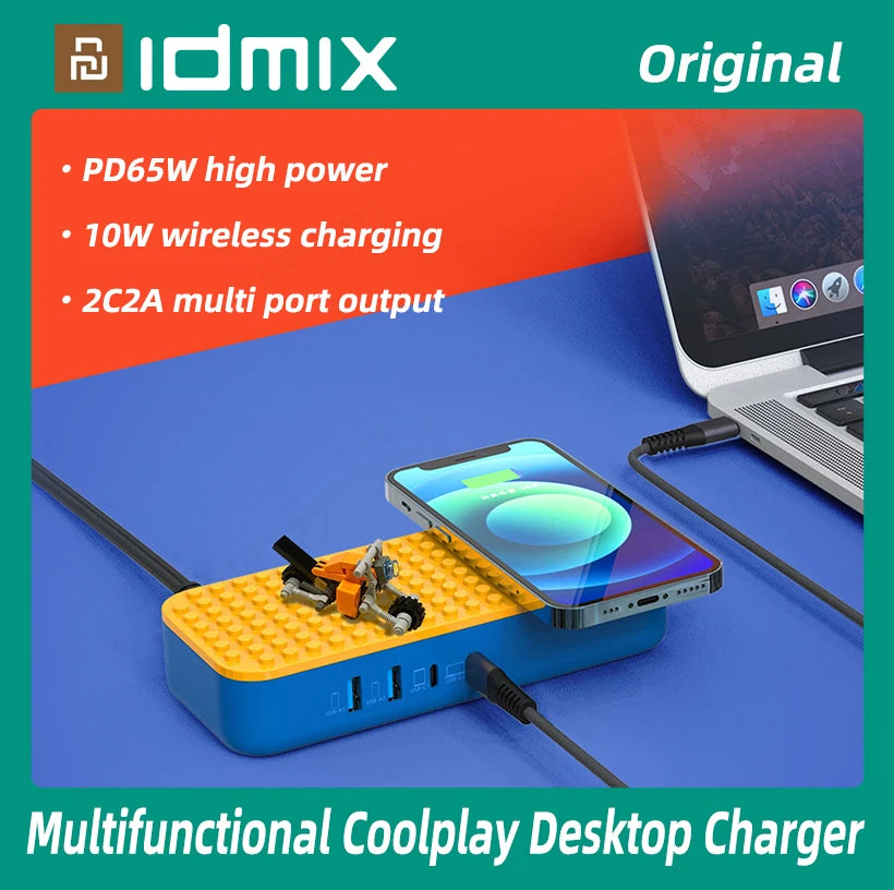 IDMIX 65W 4-Port Fast Charger with 10W Wireless Charging | WCH112