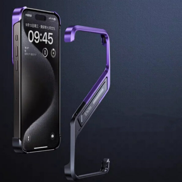 15-14 Pro Max Metal Frame Case Purple