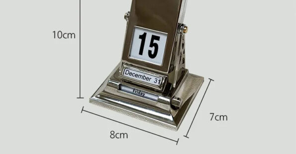 Silver Perpetual Flip Desk Calendar 1