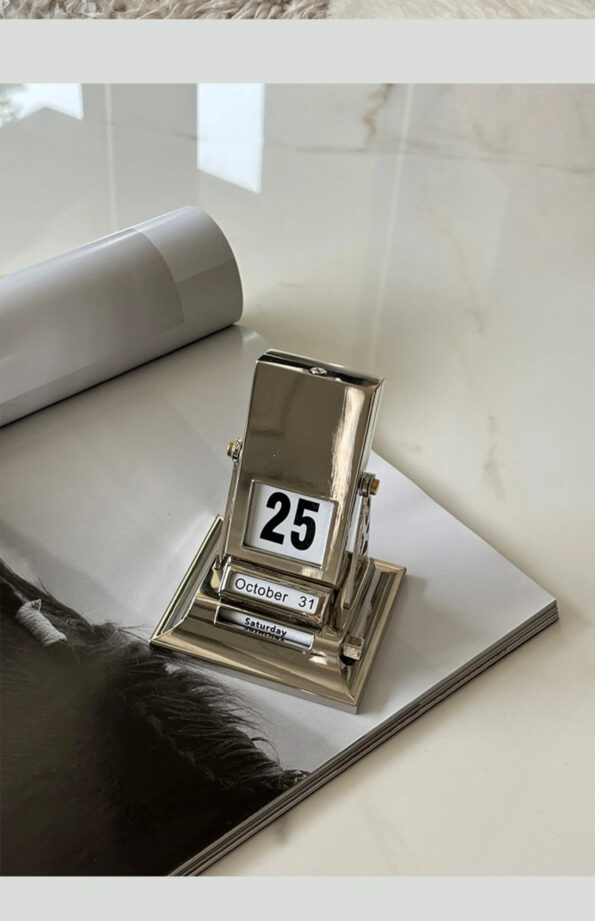 Silver Perpetual Flip Desk Calendar 11