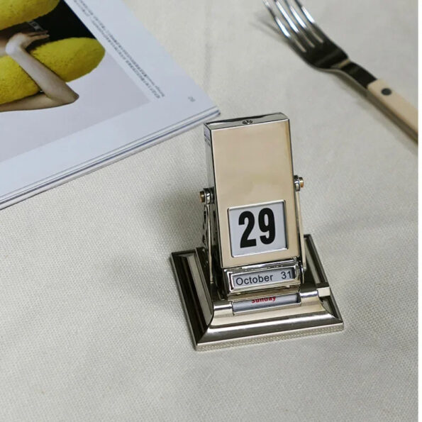 Silver Perpetual Flip Desk Calendar 15