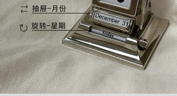 Silver Perpetual Flip Desk Calendar 2