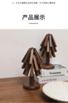 Walnut Christmas Tree Coaster Set Wood colour