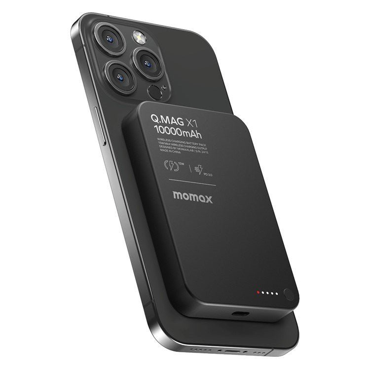 MOMAX-Magnetic-Power-Bank-Black-10000mAh