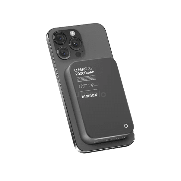 MOMAX-Magnetic-Power-Bank-Black-20000mAh