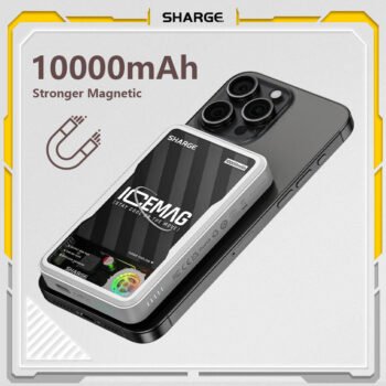 SHARGE 10000mAh Magnetic Wireless Power Bank, 20W Fast Charge for iPhone | WCH115